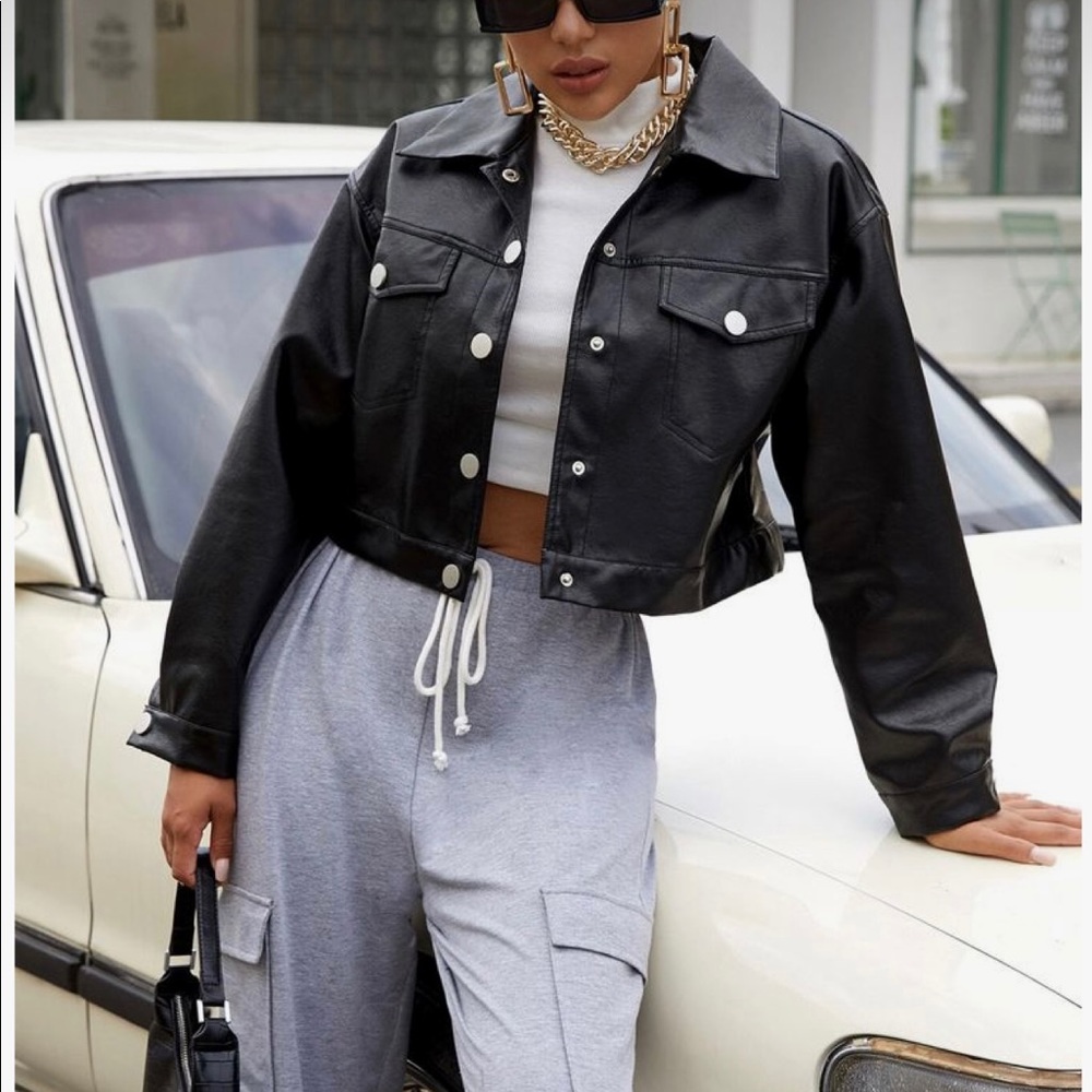 90’s oversized cropped quilted blazer sz S